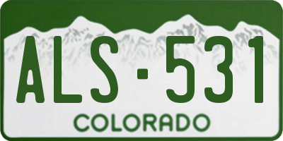CO license plate ALS531