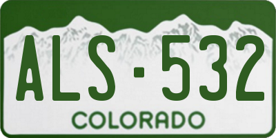 CO license plate ALS532