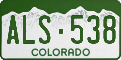 CO license plate ALS538