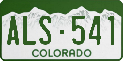 CO license plate ALS541