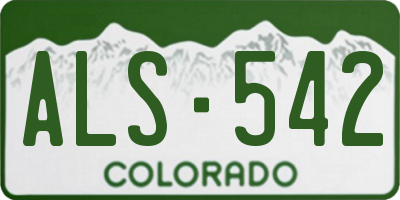 CO license plate ALS542