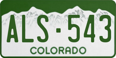 CO license plate ALS543