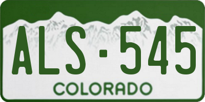 CO license plate ALS545