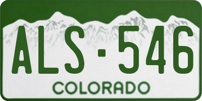 CO license plate ALS546