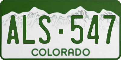 CO license plate ALS547
