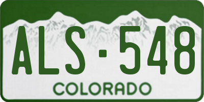 CO license plate ALS548