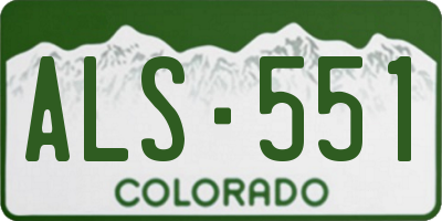 CO license plate ALS551