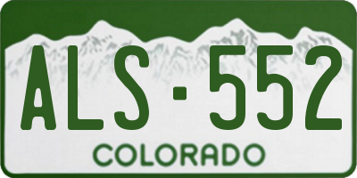CO license plate ALS552