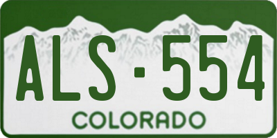 CO license plate ALS554