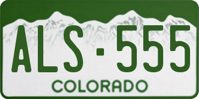 CO license plate ALS555