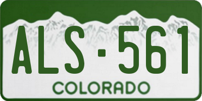 CO license plate ALS561