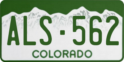 CO license plate ALS562