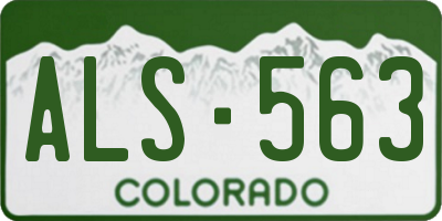 CO license plate ALS563