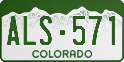 CO license plate ALS571