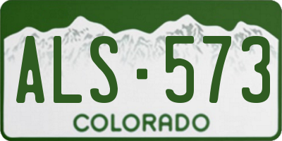 CO license plate ALS573