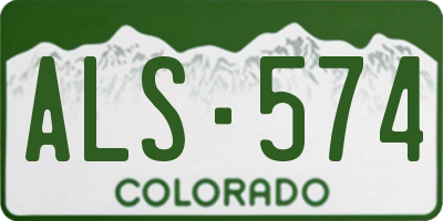 CO license plate ALS574