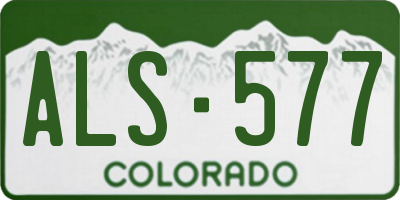 CO license plate ALS577