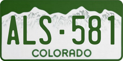 CO license plate ALS581