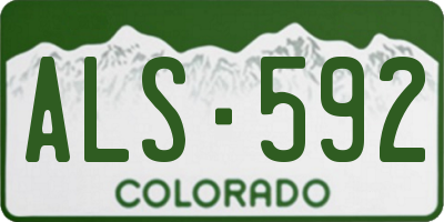 CO license plate ALS592