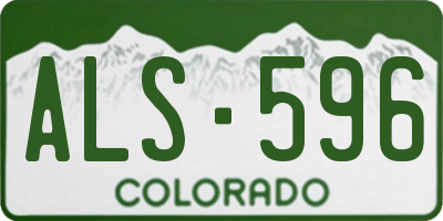 CO license plate ALS596