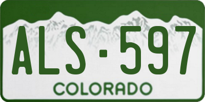 CO license plate ALS597