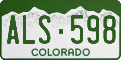 CO license plate ALS598