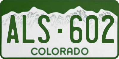 CO license plate ALS602