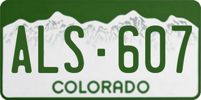 CO license plate ALS607