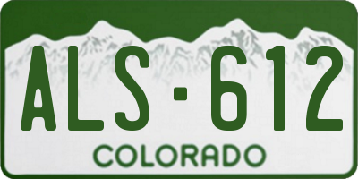 CO license plate ALS612