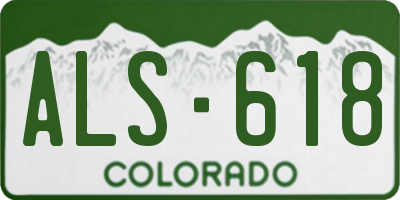 CO license plate ALS618