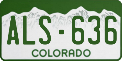 CO license plate ALS636