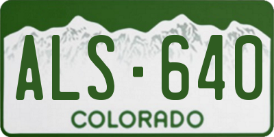 CO license plate ALS640