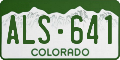 CO license plate ALS641