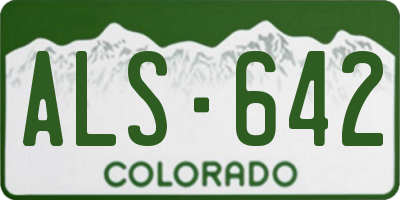 CO license plate ALS642