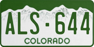 CO license plate ALS644