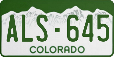 CO license plate ALS645