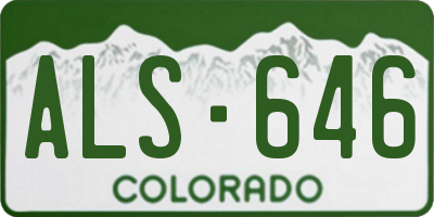 CO license plate ALS646