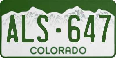 CO license plate ALS647