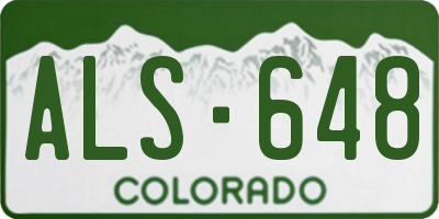 CO license plate ALS648