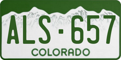 CO license plate ALS657