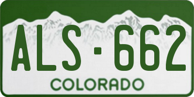 CO license plate ALS662