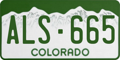 CO license plate ALS665