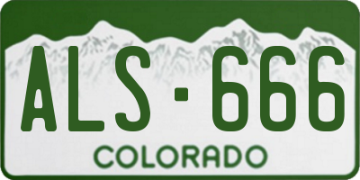 CO license plate ALS666
