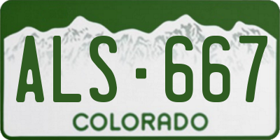 CO license plate ALS667