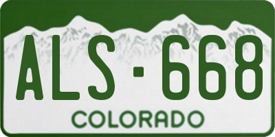 CO license plate ALS668