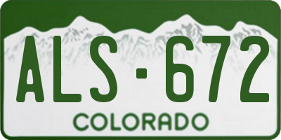 CO license plate ALS672