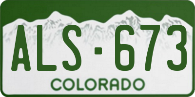 CO license plate ALS673