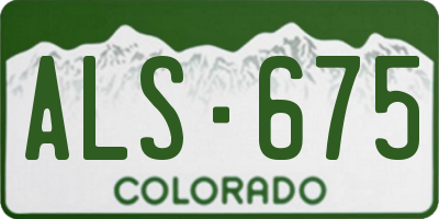 CO license plate ALS675