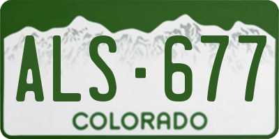 CO license plate ALS677