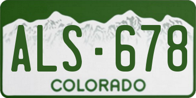 CO license plate ALS678